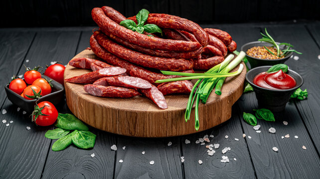 Kabanosy, polish sausages made of pork