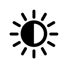 Brightness control or contrast settings vector icon