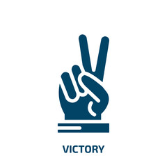 victory vector icon. victory, win, success filled icons from flat world peace concept. Isolated black glyph icon, vector illustration symbol element for web design and mobile apps