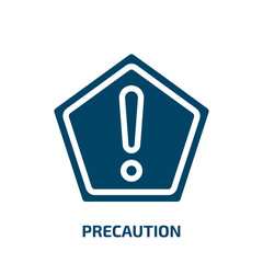 precaution vector icon. precaution, warning, safety filled icons from flat driving school concept. Isolated black glyph icon, vector illustration symbol element for web design and mobile apps