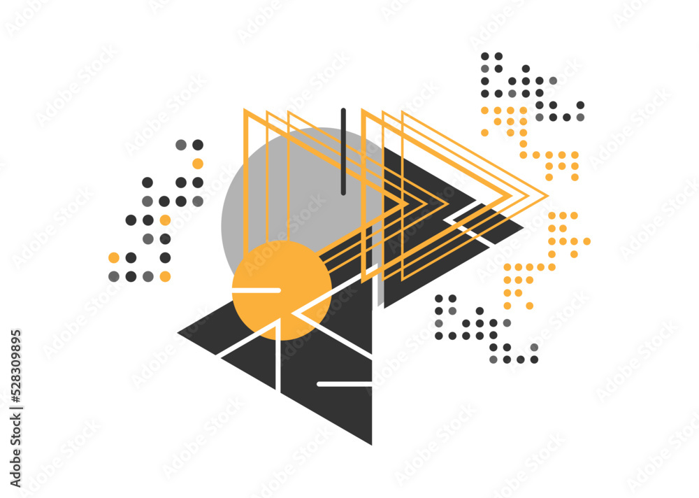 Fototapete triangle geometric abstract graphic background, dynamic geometric shapes compositions, flat and clea