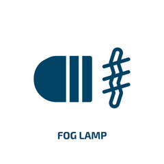 Obraz premium fog lamp vector icon. fog lamp, lamp, fog filled icons from flat vehicles transport concept. Isolated black glyph icon, vector illustration symbol element for web design and mobile apps