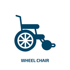 Fototapeta na wymiar wheel chair vector icon. wheel chair, chair, wheel filled icons from flat airport concept. Isolated black glyph icon, vector illustration symbol element for web design and mobile apps