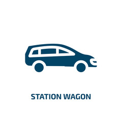 Fototapeta premium station wagon vector icon. station wagon, locomotive, railway filled icons from flat transportation concept. Isolated black glyph icon, vector illustration symbol element for web design and mobile