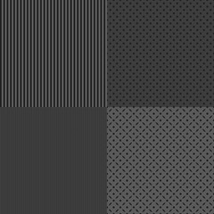 Set of seamless abstract backgrounds. Tiled texture. Geometric banner. Black and white illustration
