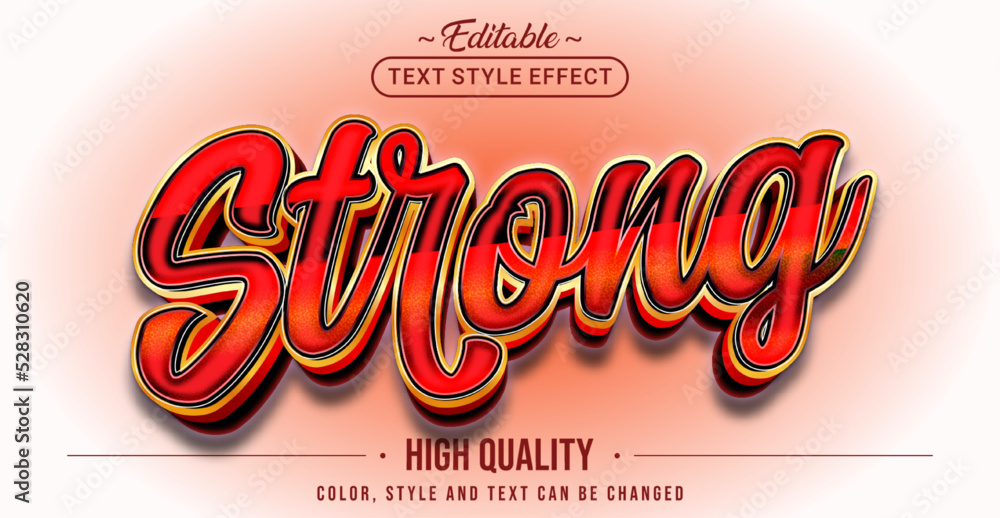 Poster Editable text style effect - Strong text style theme.