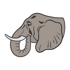 graphic illustration with african elephant head