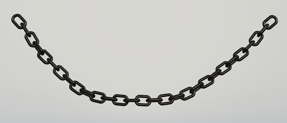 3d rendered black chain isolated on white