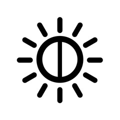 Brightness control or contrast settings vector icon	