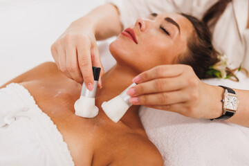 Woman Getting A Cleaning Treatment At The Beauty Salon