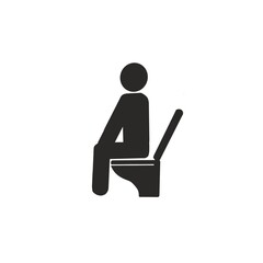 The silhouette of a person sitting on a toilet