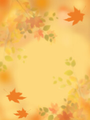 Naklejka na ściany i meble Autumn Banner Background with Colored Fall Leaves against a beautiful bokeh background. Good for Thanksgiving Day or Halloween With Copy Space