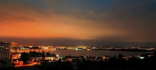 Panorámica nocturna de Fene, Galicia