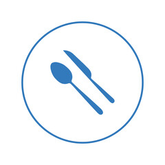 Dining fork knife cutlery icon | Circle version icon |
