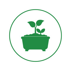 Outdoor decorative plant pot icon | Circle version icon |