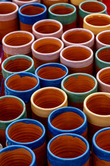 Traditional Romanian handmade ceramics market at the potters fair from Sibiu, Romania