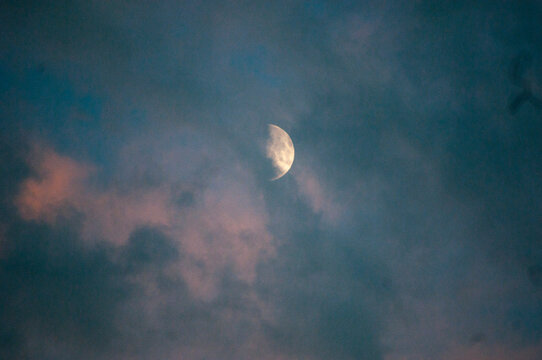 Luna nel cielo rosa 