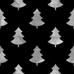 Winter forest seamless Christmas tree pattern for new year wrapping paper and kids clothes print and Noel