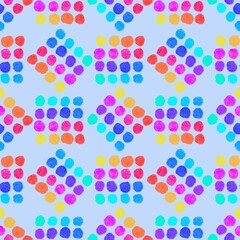 Watercolor polka dots seamless circle geometric pattern for kids clothes print and accessories and fabrics