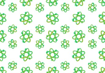 Back to school seamless cartoon atom pattern for kids and wrapping paper and study notebooks and students