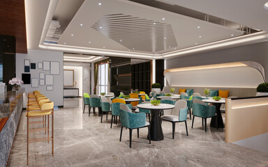 3d render of working office interior