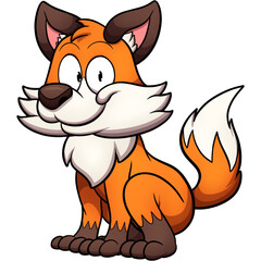 Cute fox. Vector clip art illustration with simple gradients. All in one single layer.