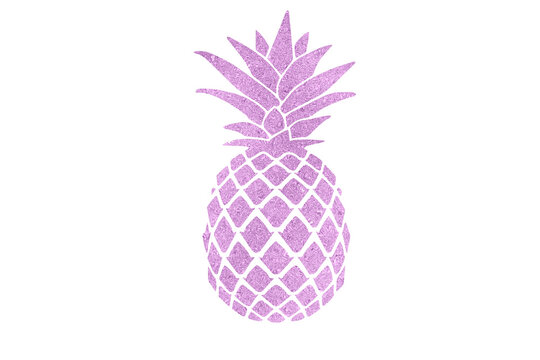 Purple Pineapple Glitter PNG Background