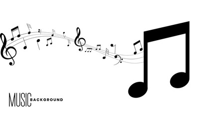 pentagram musical notes illustration background, musical notes vector