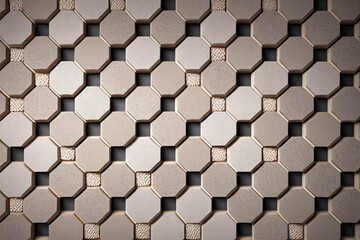 Mosaic tile wall, brick concrete pattern, texture background