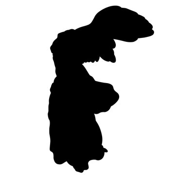 recommend clip art: Vector illustration of Winged Victory of Samothrace. Black silhouette.