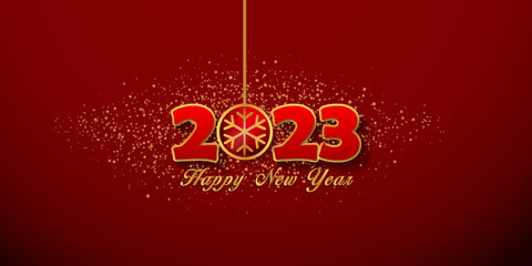 Happy new year 2023 background with chinese lantern numbers