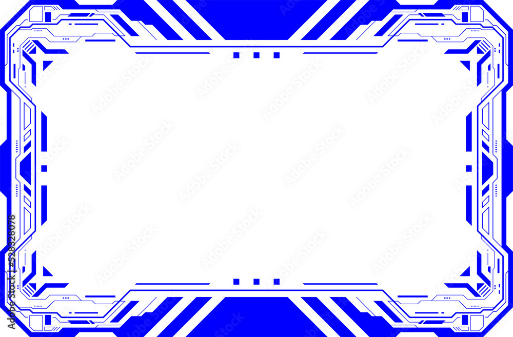 Poster blue square frame technology futuristic interface hud digital design.