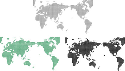 世界地図（スクエアドット）３色セット