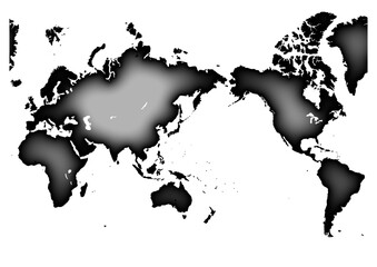 Fototapeta premium 世界地図（ふくらみ）黒