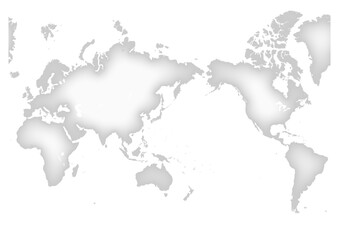 世界地図（ふくらみ）ライトグレー