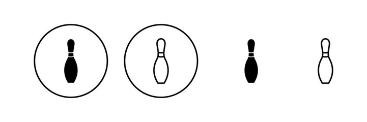 Bowling icon vector. bowling ball and pin sign and symbol.