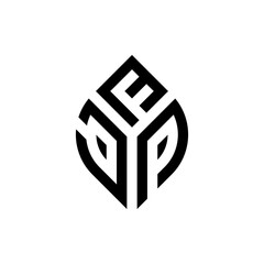 Initial letter FCP abstract leaf logo design symbol