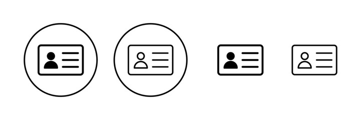 License icon vector. ID card icon. driver license, staff identification card