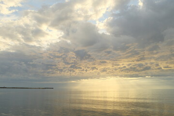 Sunset sky under beautiful clouds, Aug 31, 2022