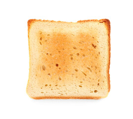 Slice of delicious toasted bread isolated on white