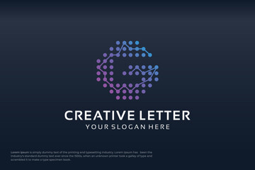 Fototapeta na wymiar creative letter G modern digital technology logo