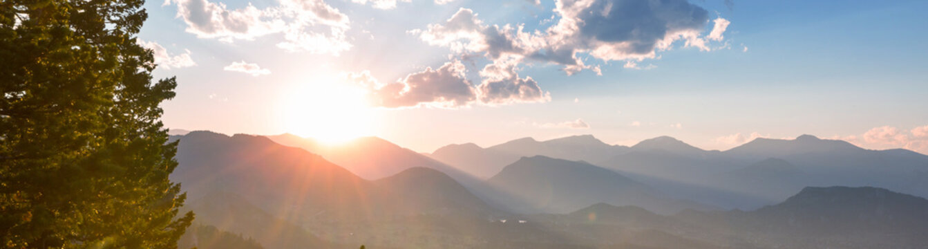 Mountains on sunset