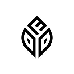 Initial letter FDD abstract leaf logo design symbol