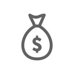 money sack icon. perfect for web design or payment applications. Simple vector illustration.