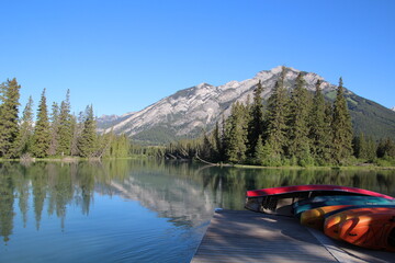 Boats On The Bow Dock, Banff National Park, Alberta