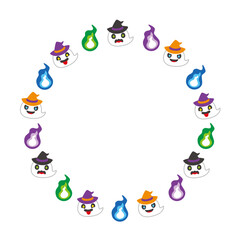 ハロウィン おばけ フレーム カラー