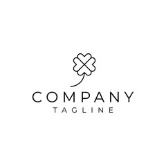 simple clover line logo design