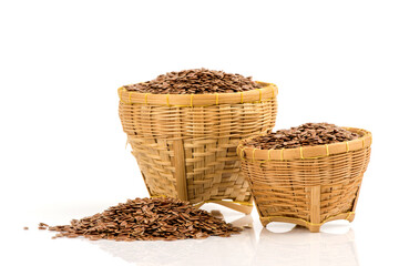 Flax seed isolated on white background.