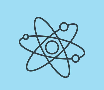 atom outline on blue background clip art preview