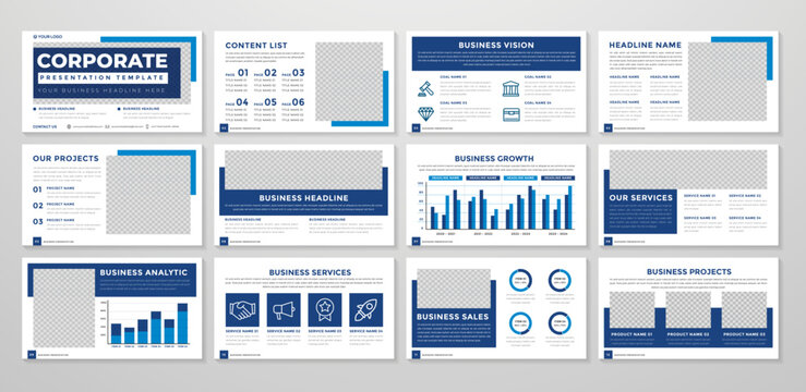 business presentation editable layout design with minimalist style use for annual report